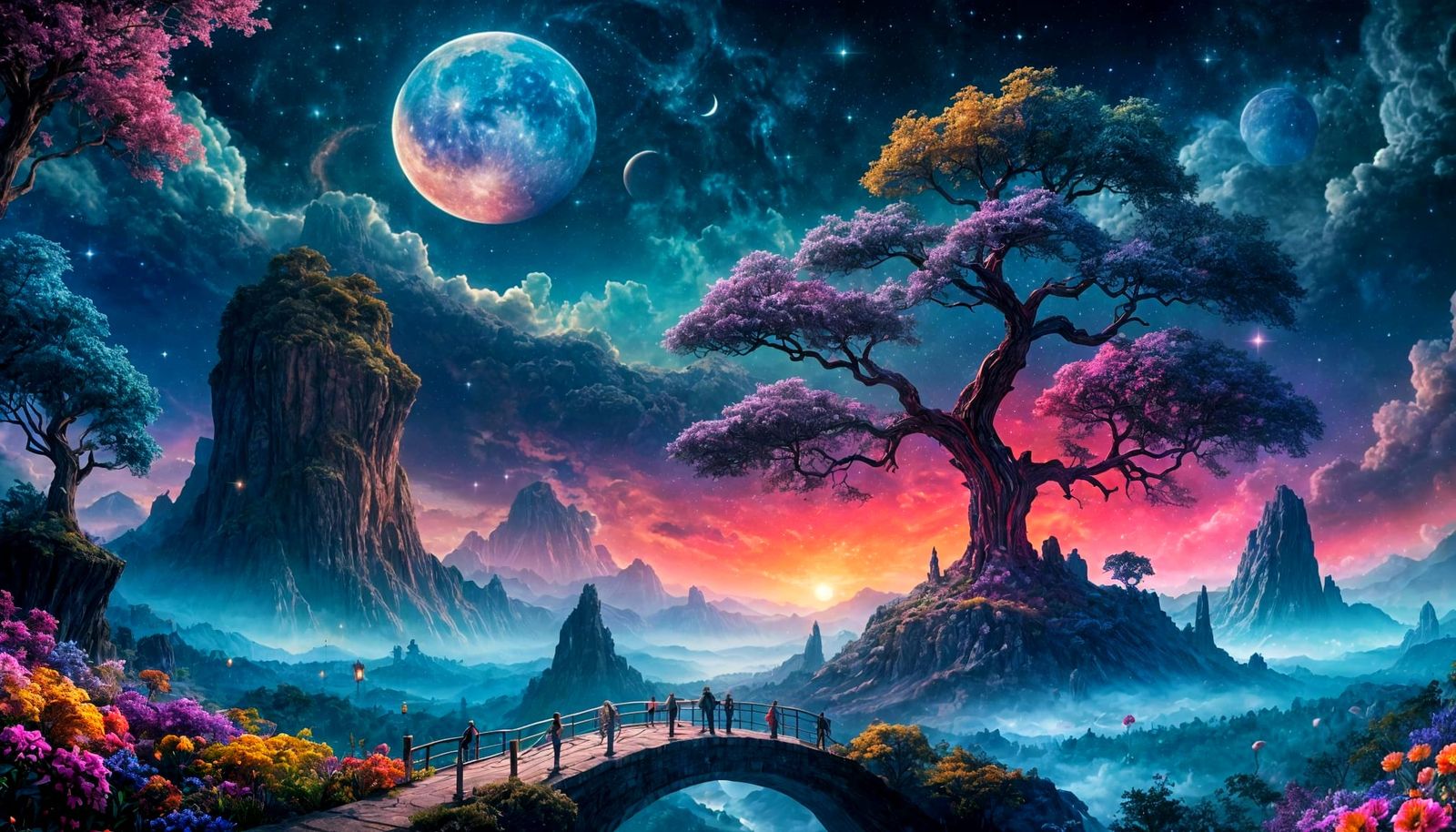 Fantasy Landscape with Floating Island, Sfumato Style