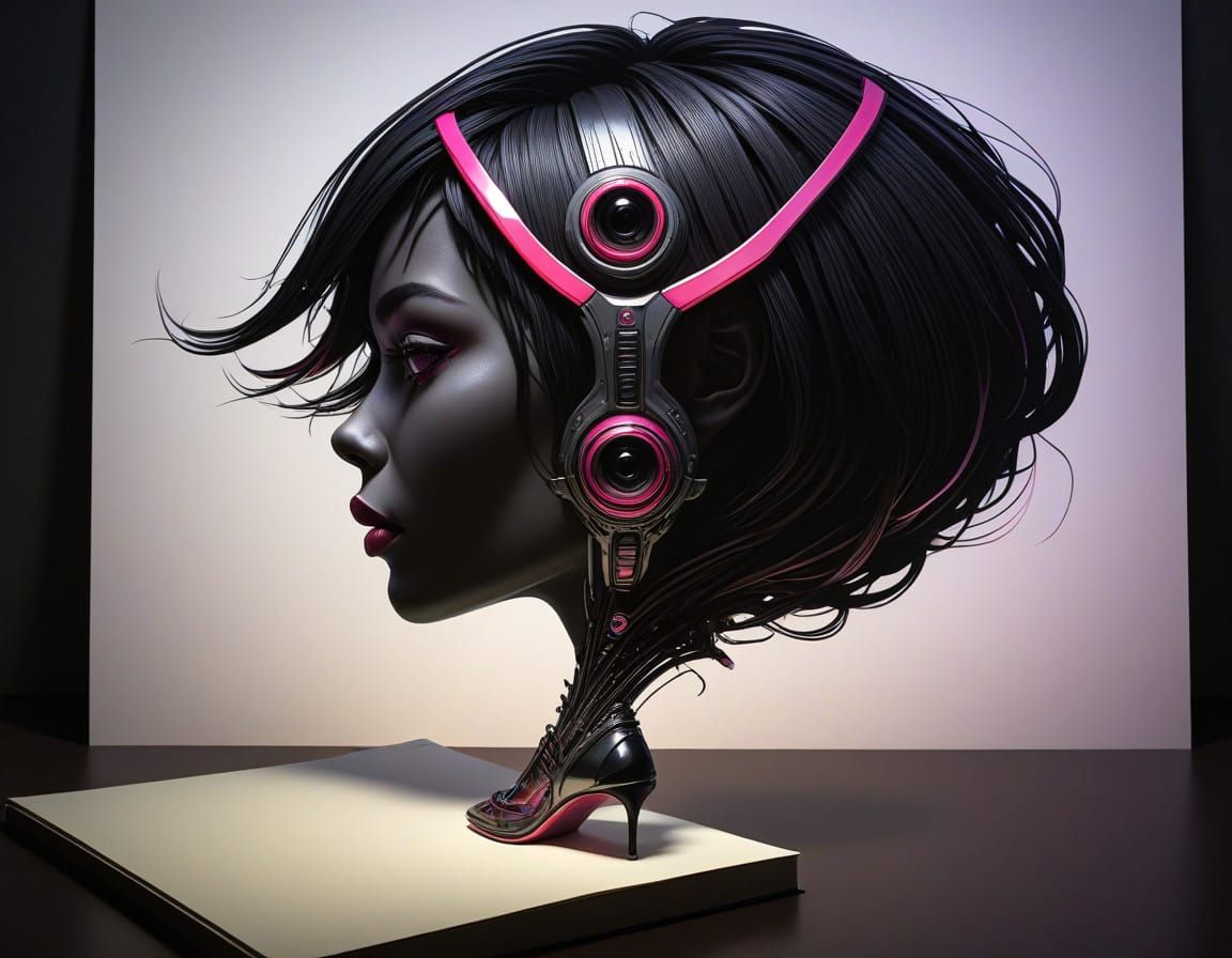 Cyberpunk Goddess in a Radiant, Glowing State
