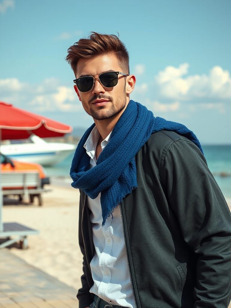 Charming American Gentleman in Holiday Attire