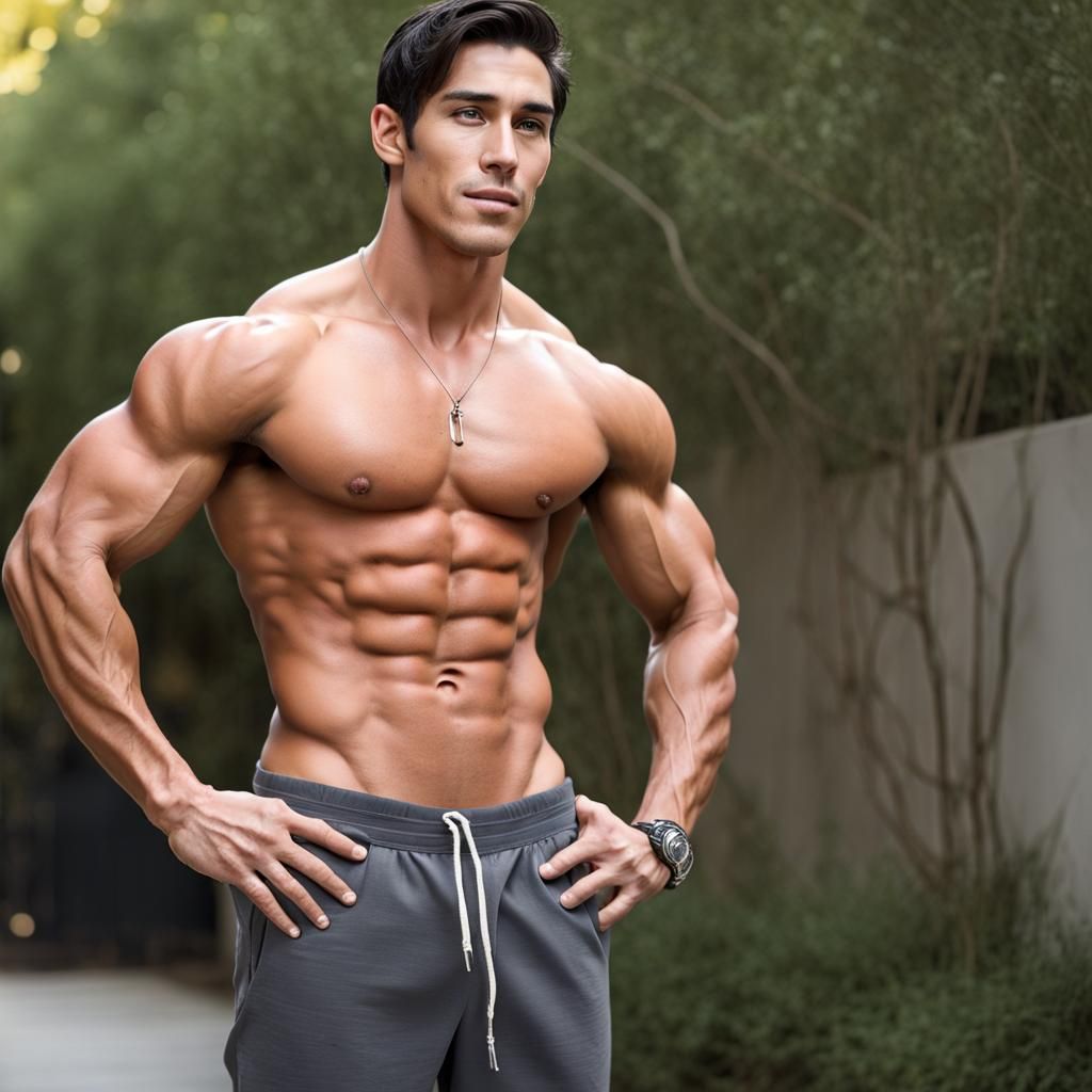 Hyperrealistic Image of a Gigantic, Muscular Man