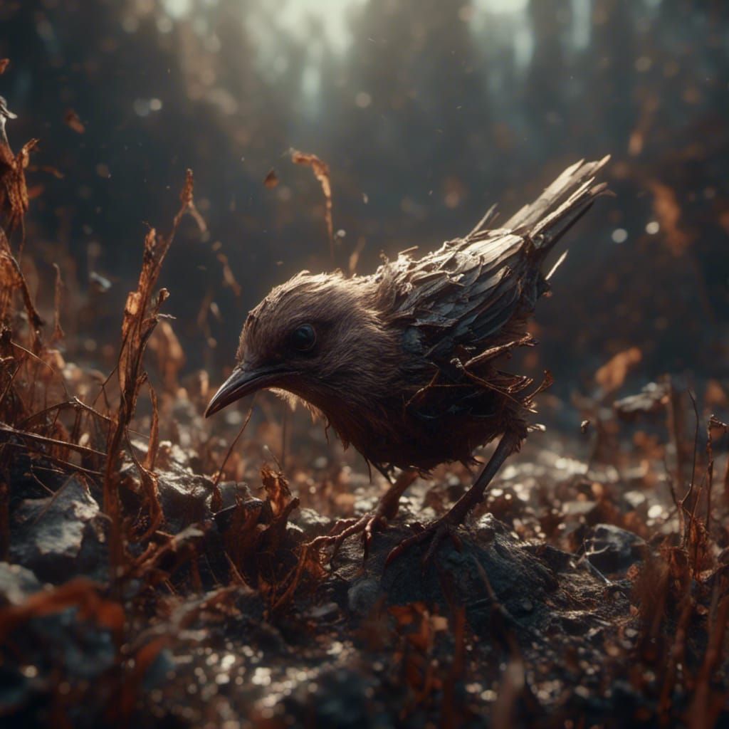 Baby Bird Catches Worm: 3D Game Cinematic