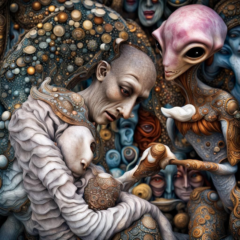 Photorealistic Aliens in Subdued, Magical Lighting