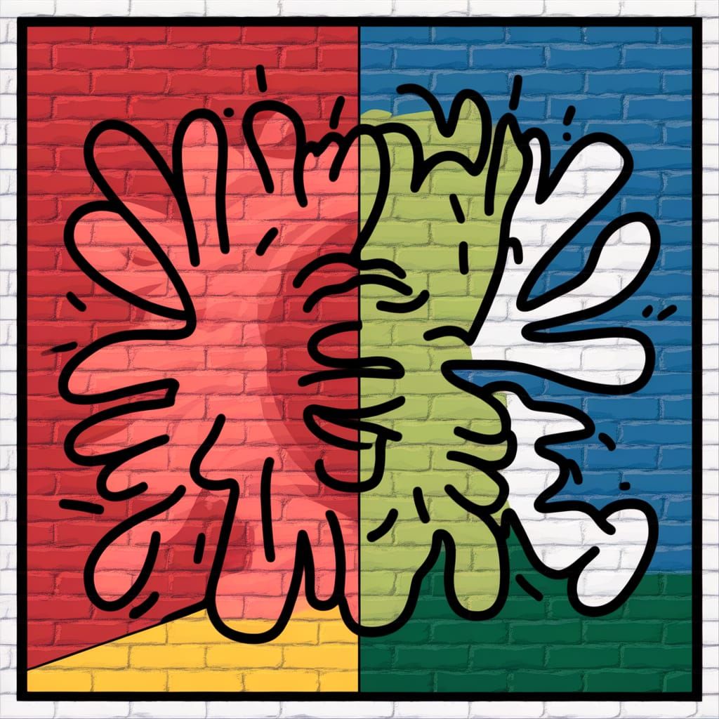 Double Exposure: Bricks Meet Abstract Concepts in Street Art