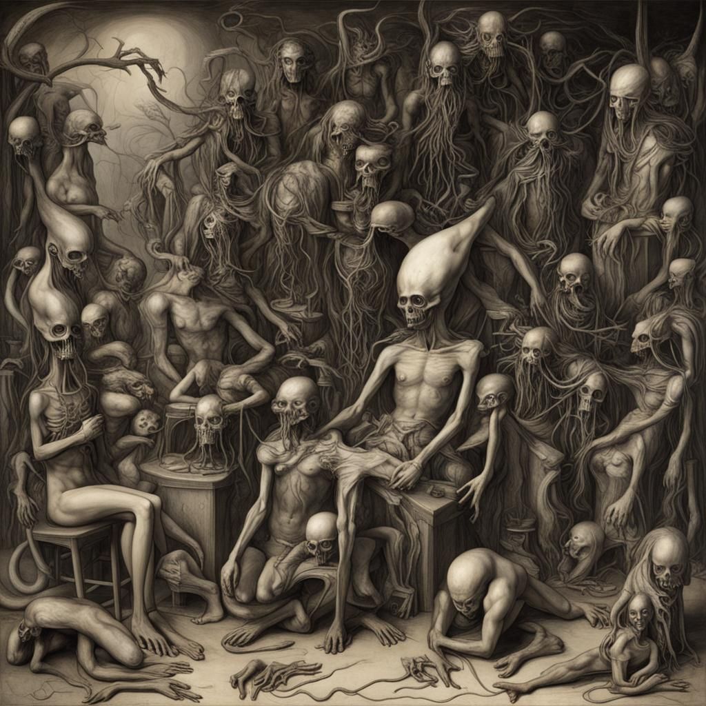 Eldritch Carnage in a Bosch-Giger Style
