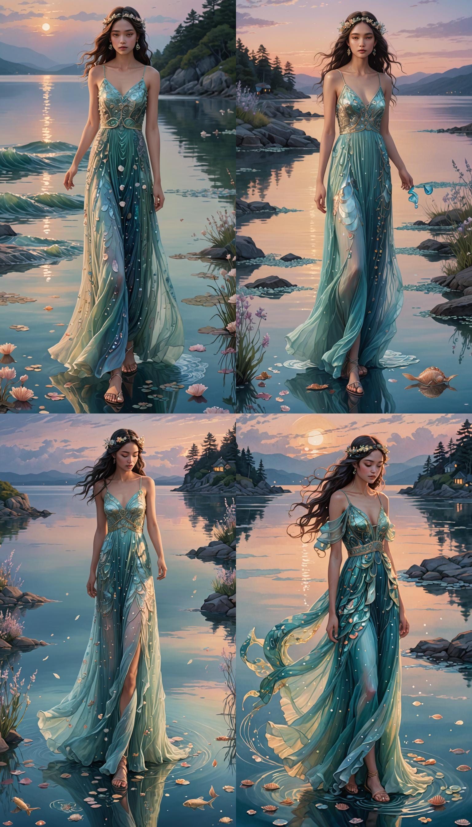 An ethereal figure captures Pisces' dreamy essence with a wh...