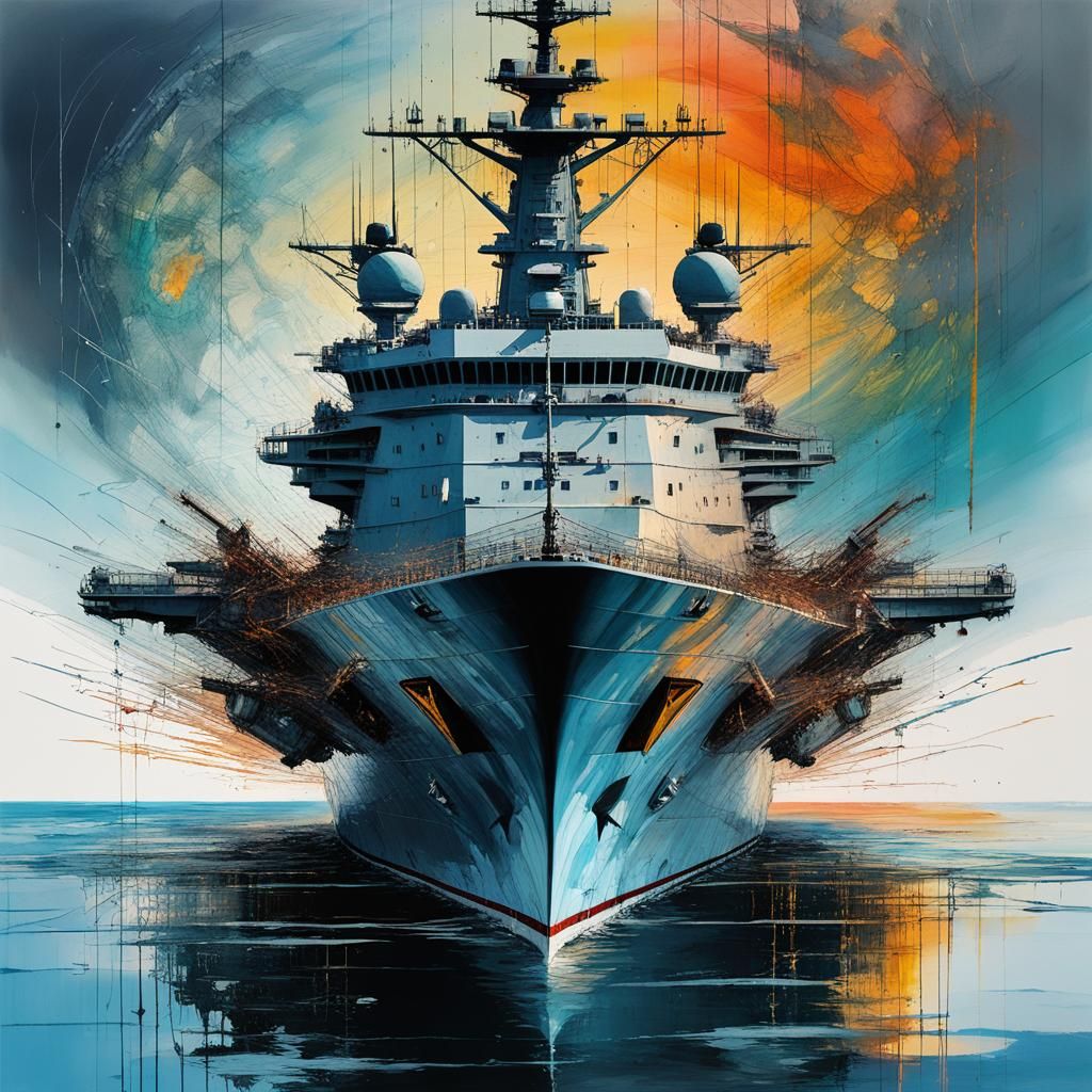 US Navy Battle Ship on Patrol