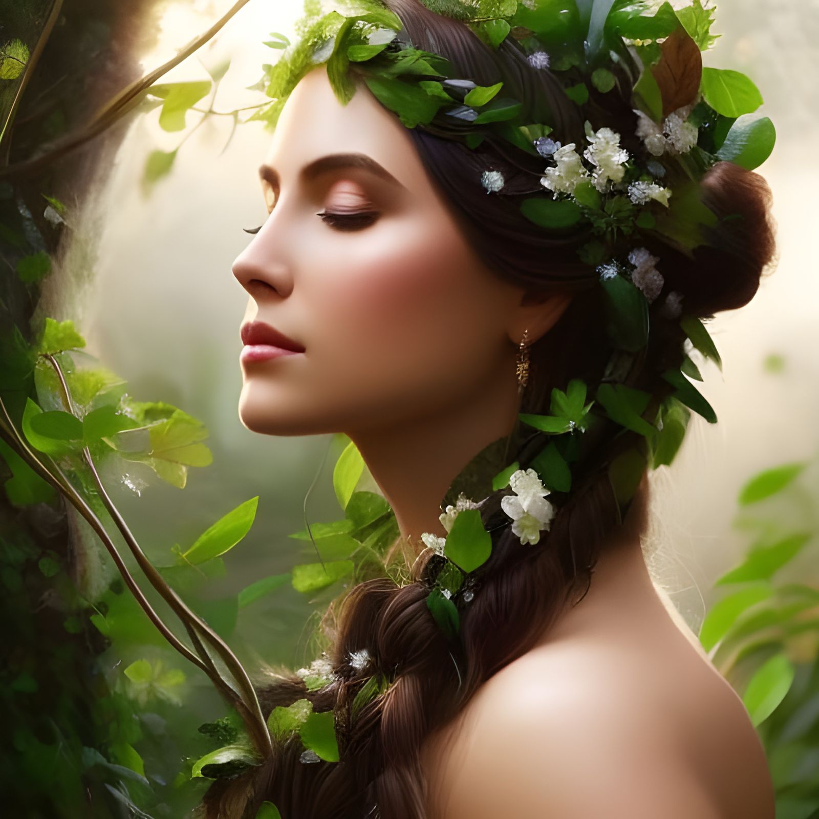 Vined Princess: Hyperrealistic Artgerm-Inspired Portrait
