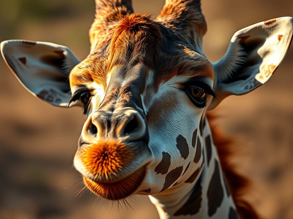 Giraffe Portrait in Cinematic Film Style