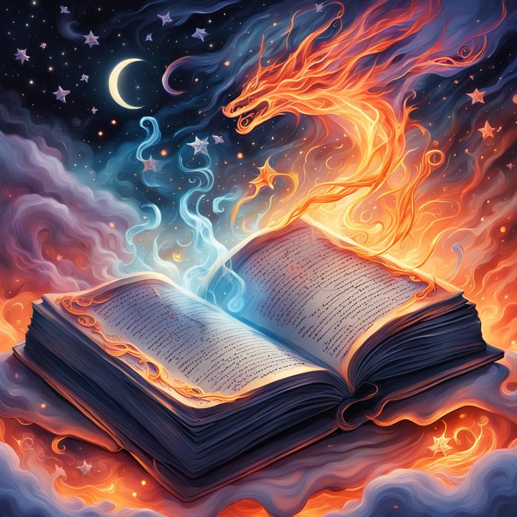 Mystical Tome: Expressionistic Calligraphy Ink Painting