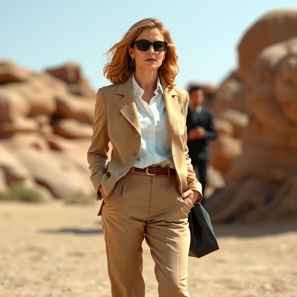 Barbara Gordon in Sand-Colored Outfit