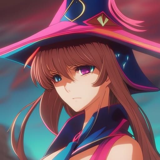 Cyberpunk Anime Dark Magician Girl in 8k