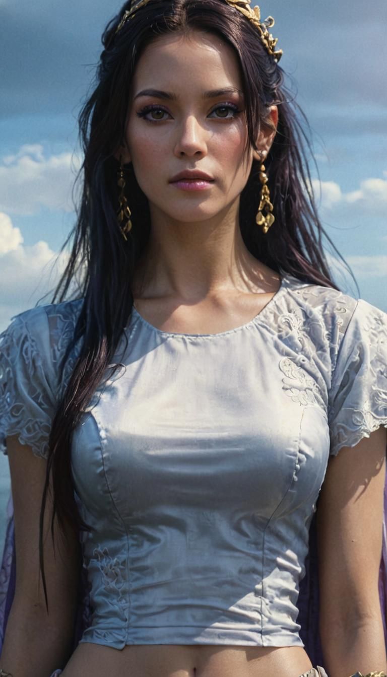 Pirate Empress Boa Hancock Portrait in Anime Style