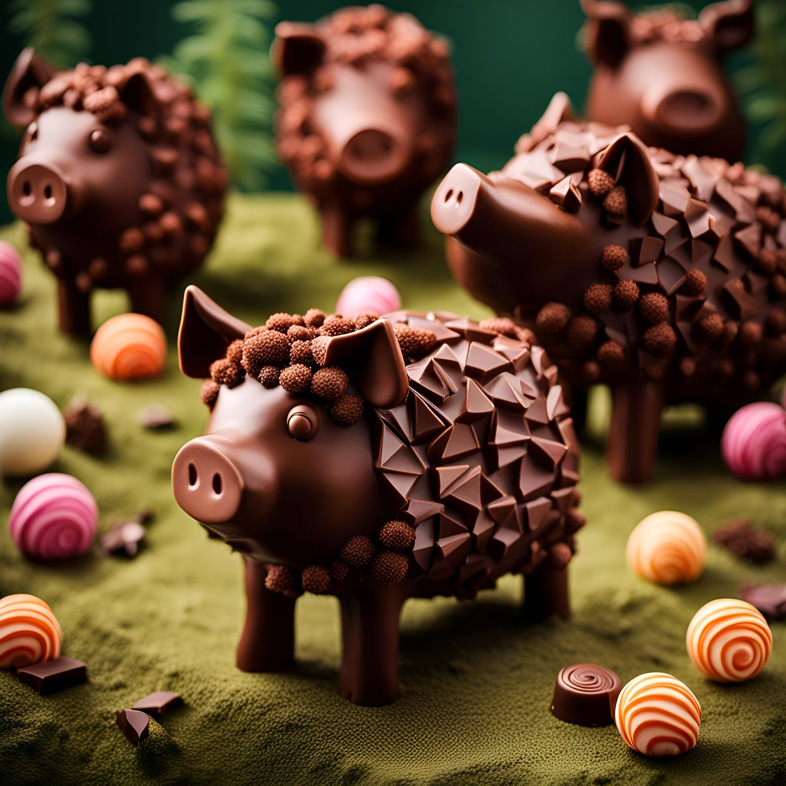 Chocolate Pig Truffle in Candy Forest