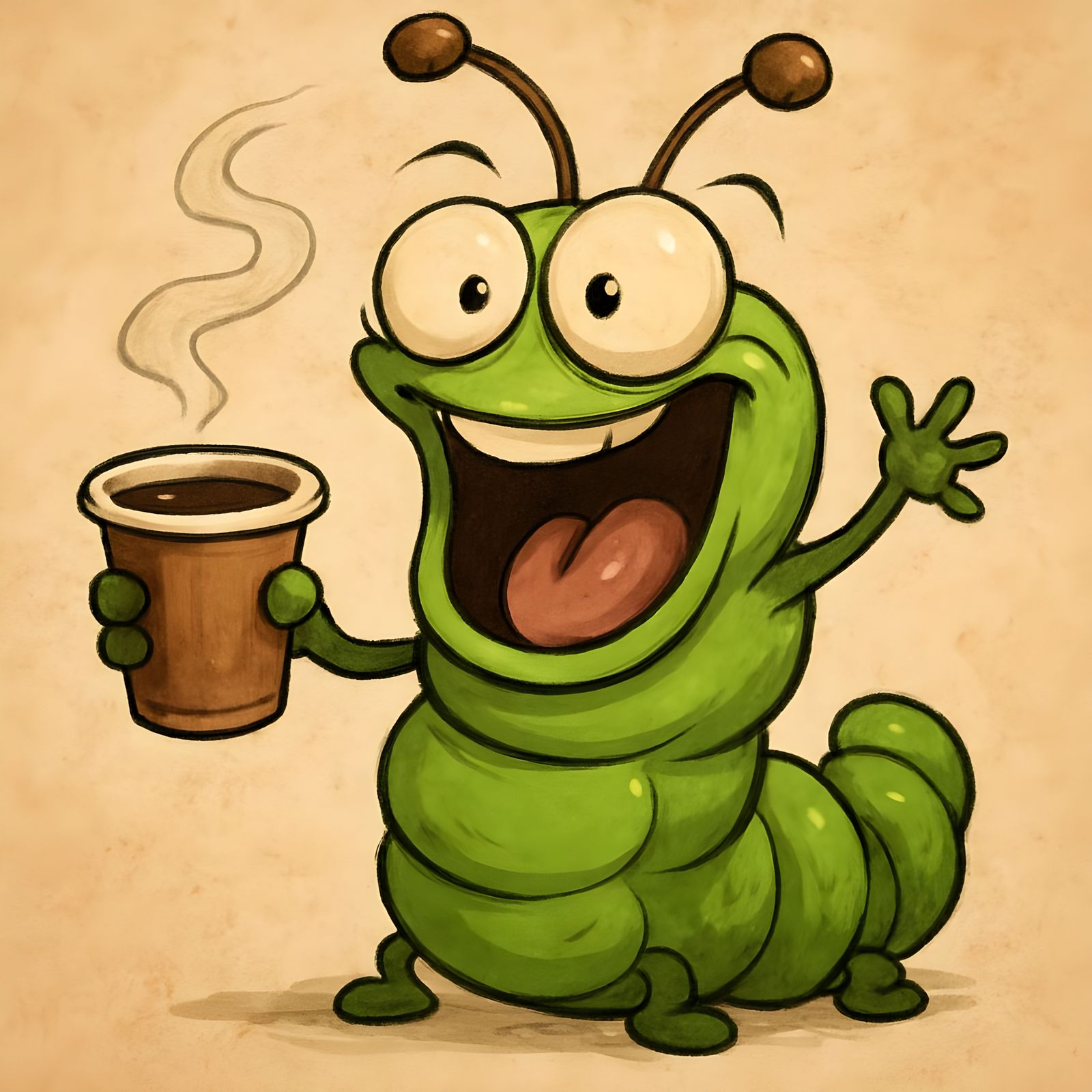 Excited Caterpillar's Coffee Overdose