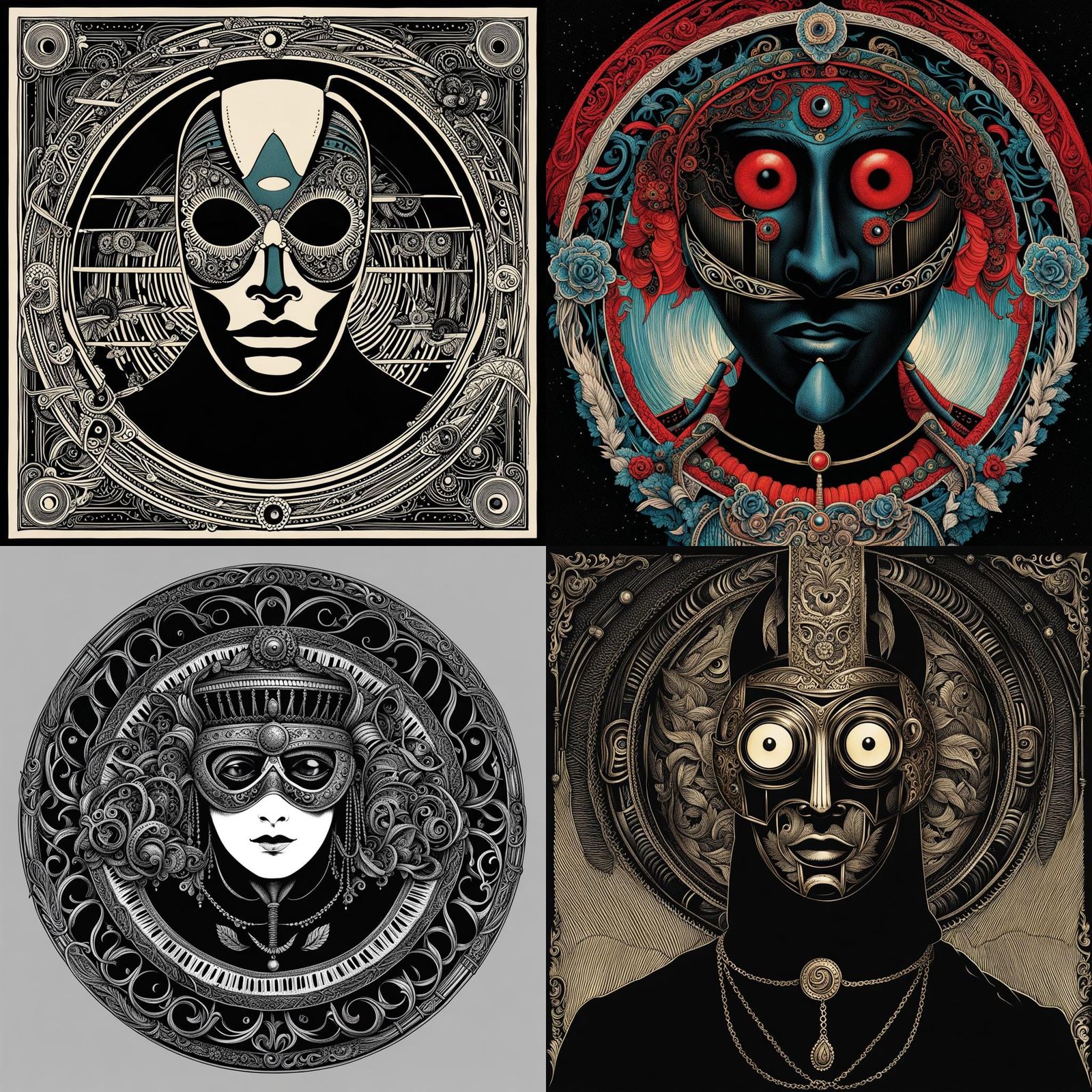 Masked Six-Eyed Figure Inspired by Sleep Token