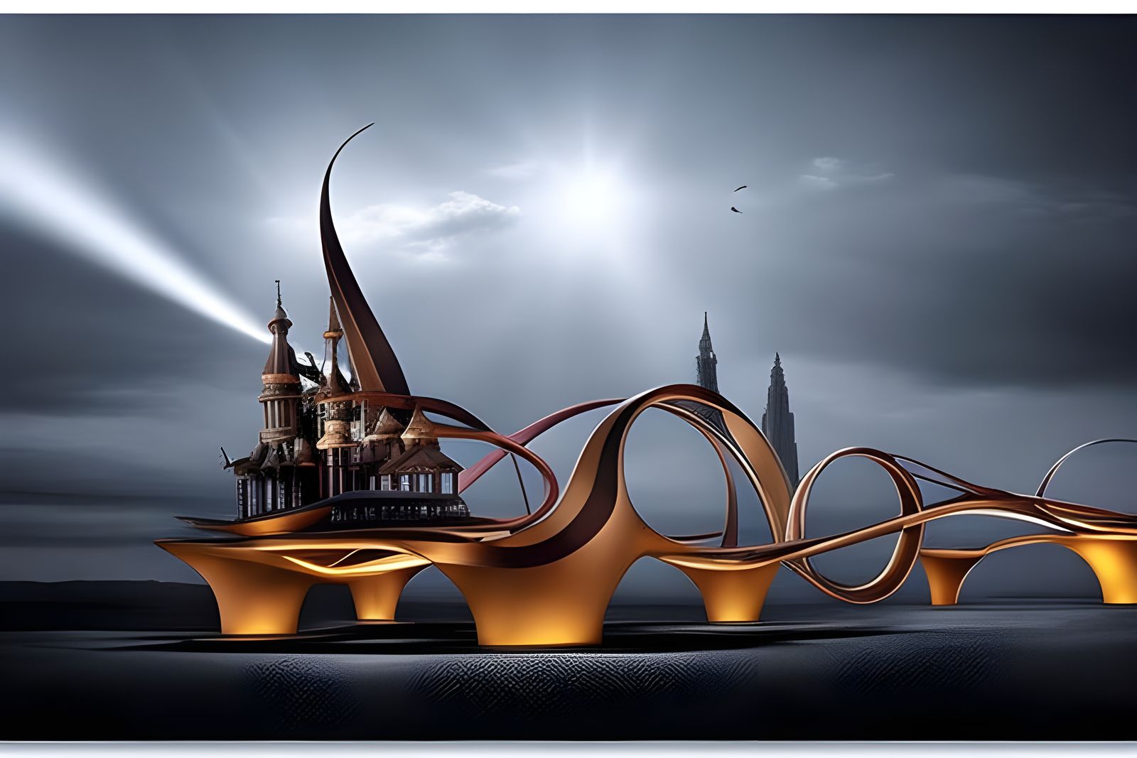 House Accessible Only By Roller Coaster: Hyperreal Photo