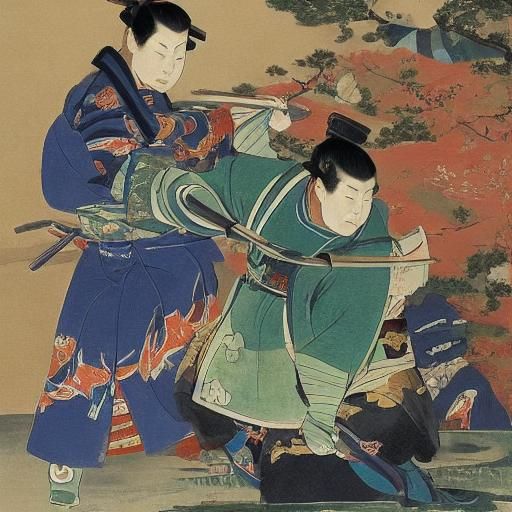 Samurai Drinking Sencha in Ukiyo-e Style