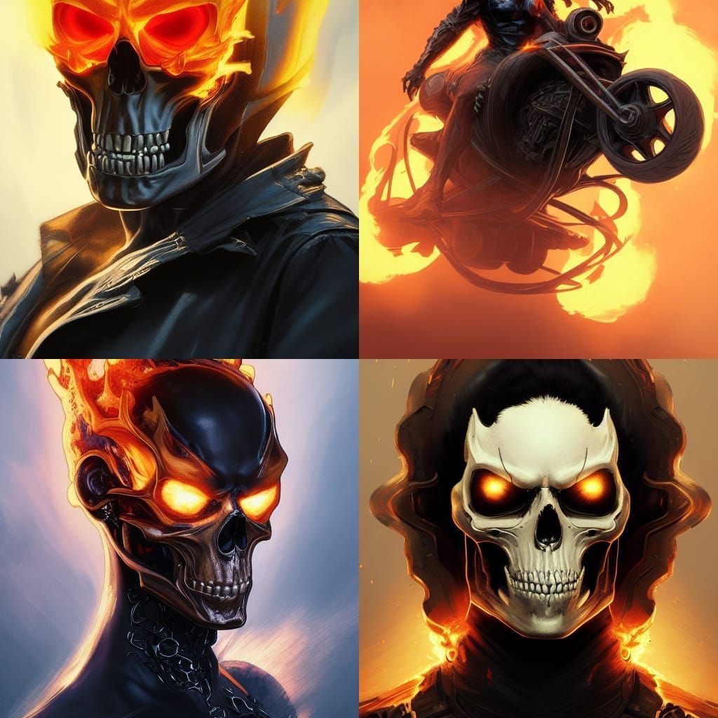Ghost Rider Portrait in Hyperdetailed Style
