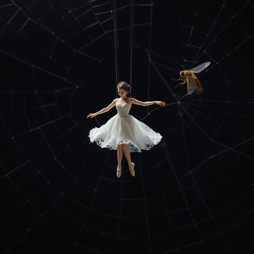 Spider Silk Dancer in Hyperrealistic Style