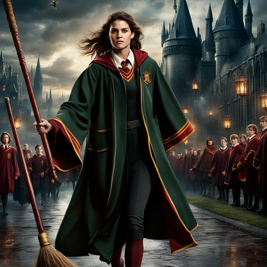 Gryffindor Quidditch Player in Flight: Digital Matte Paintin...