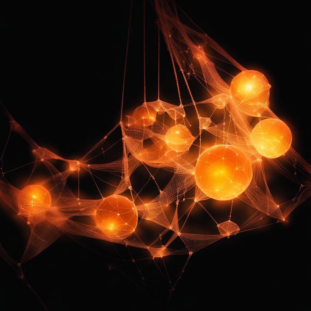 Surreal Dreamscapes of Glowing Crystals in Cosmic Blackness