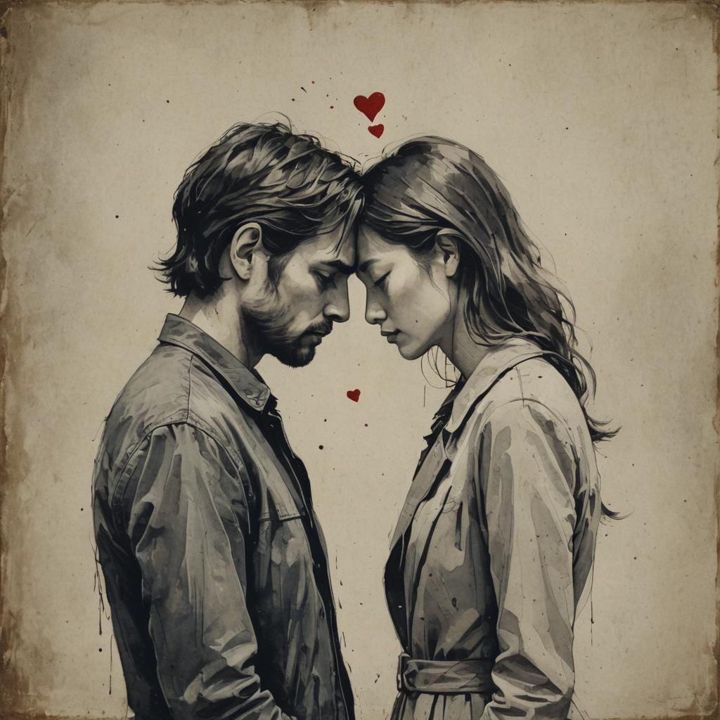 AI Image of a Man and Woman Without Feelings