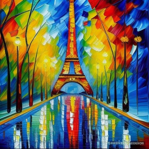 Paris in Neo-Impressionist Expressionist Style