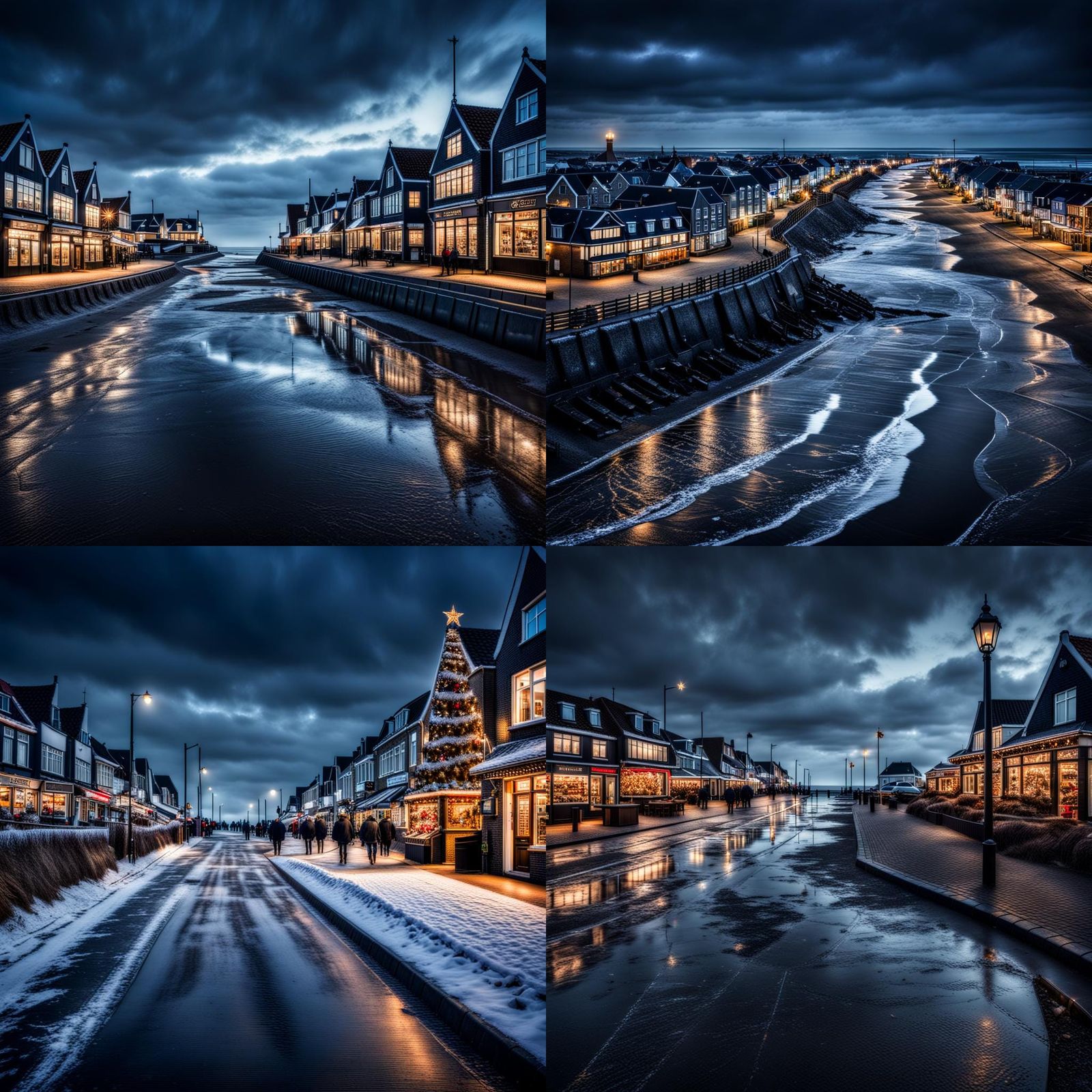 Christmas in Zandvoort: Hyperrealistic Winter Scene