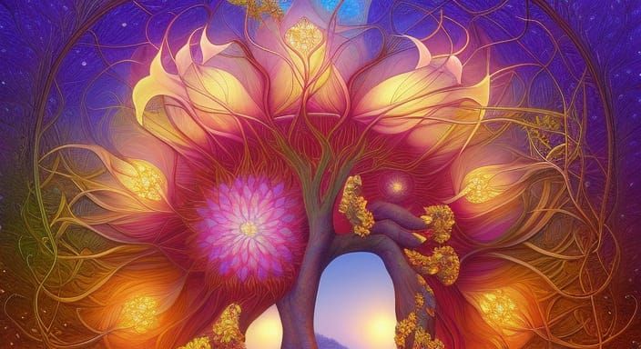 Surreal Portrait with Wings in Sunset Exposure