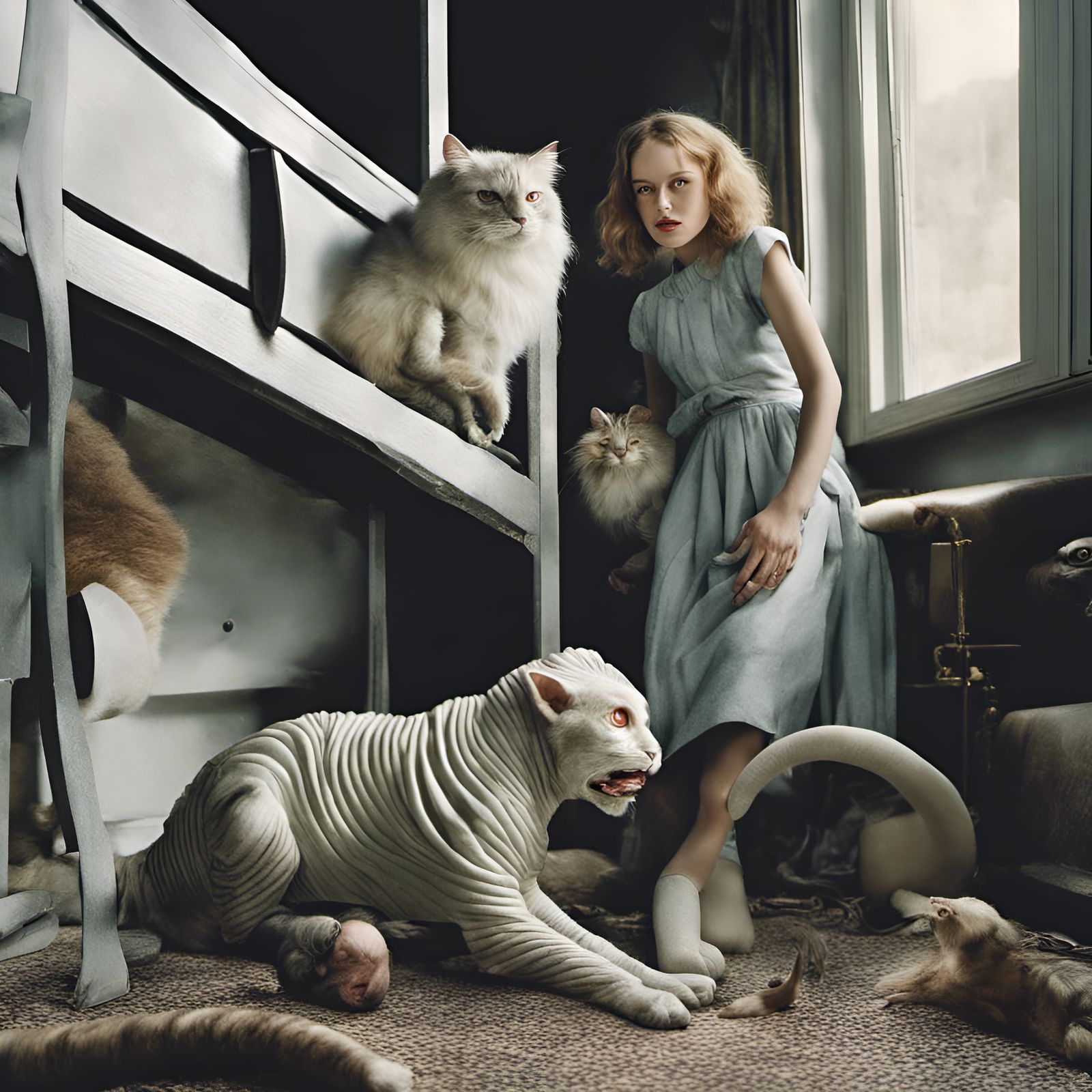 Detailed Alien Pets Portrait in Dreamy Magical Realism