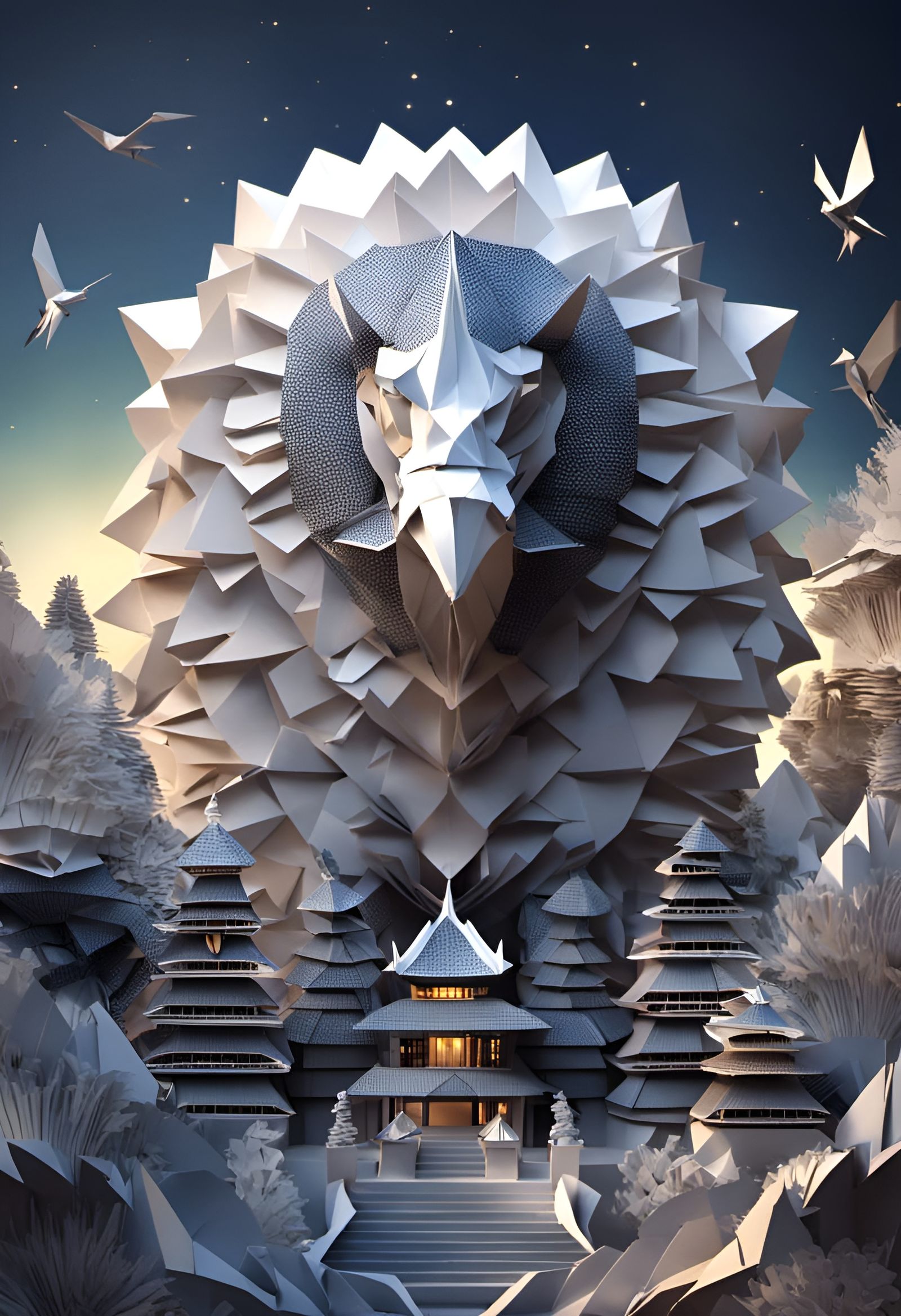 Brahma Creates Origami World in Hyperdetailed Art