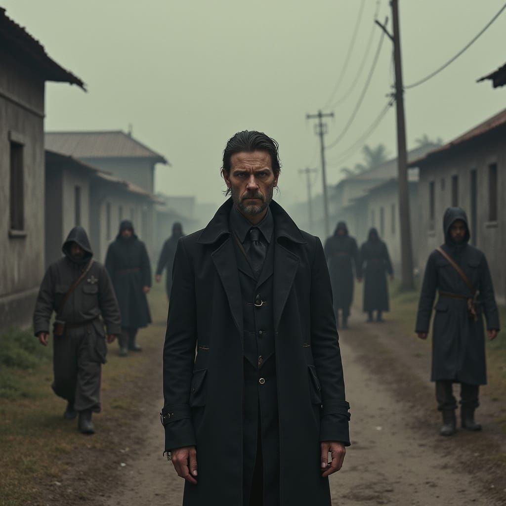 Man in Black in Surrealist Style