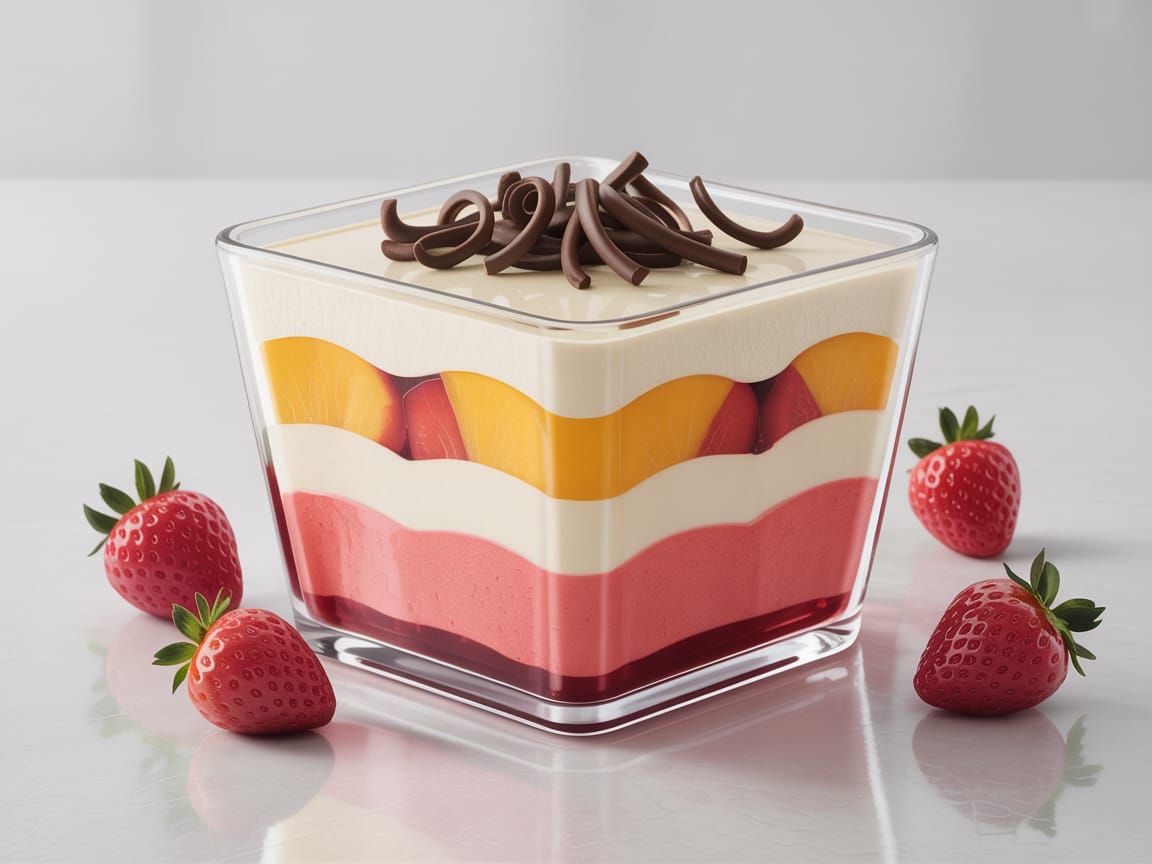 Elegant Layered Ice Cream Dessert Still Life