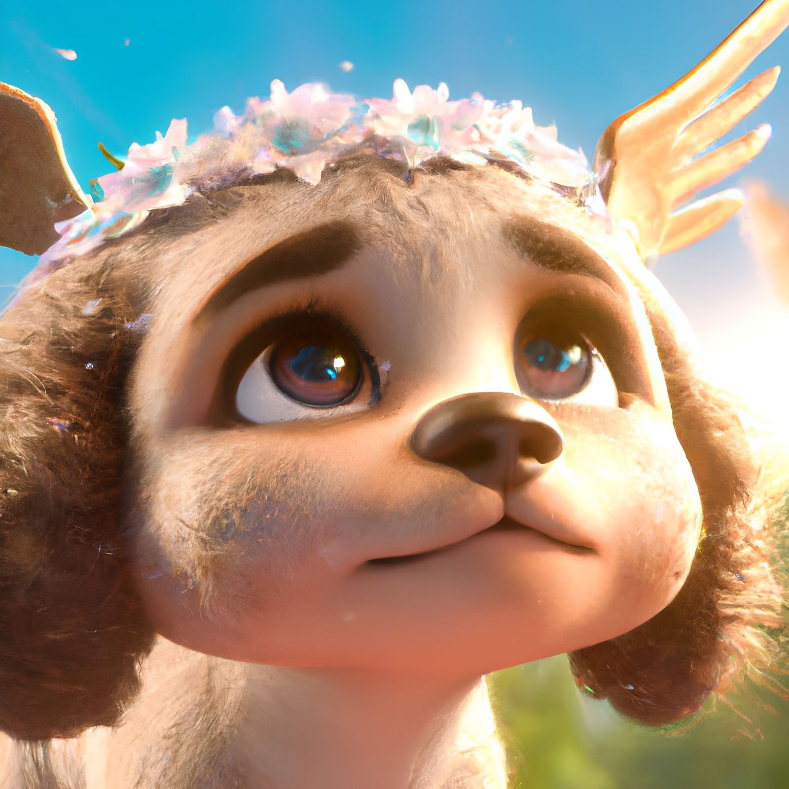 Adorable Cupid Dog in 3D Digital Art