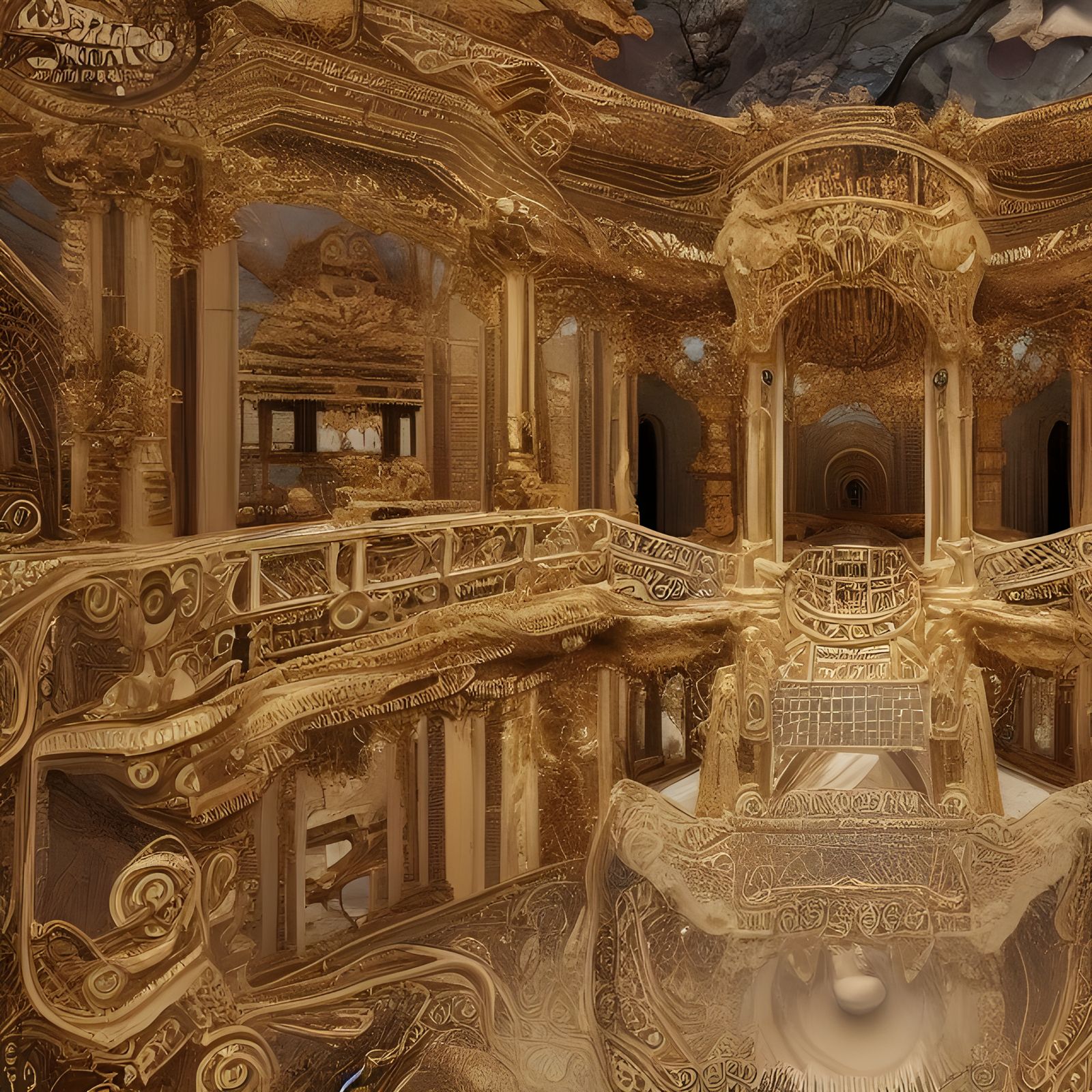 Hyperrealistic Ornate Transition in Maximalist Style