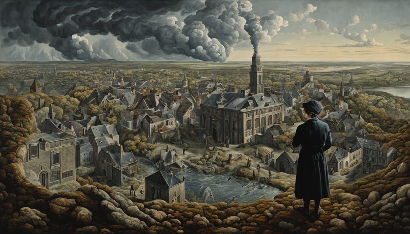 Metaphysical Painting of Inner Questions in Surrealist Style