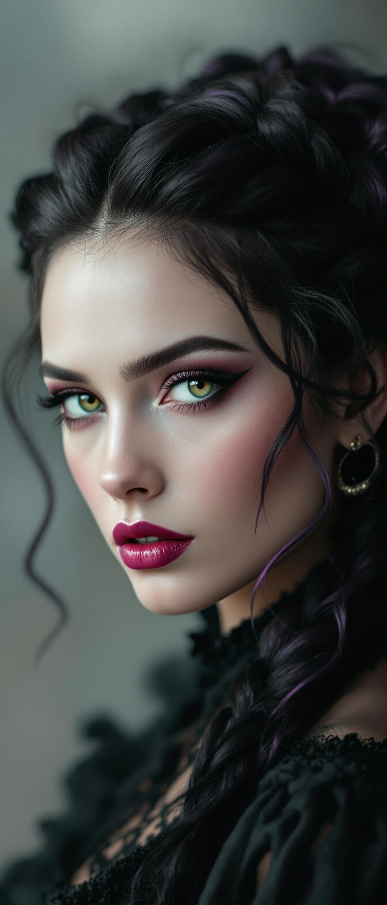 Gothic Romance Portrait in Soft Victorian Style