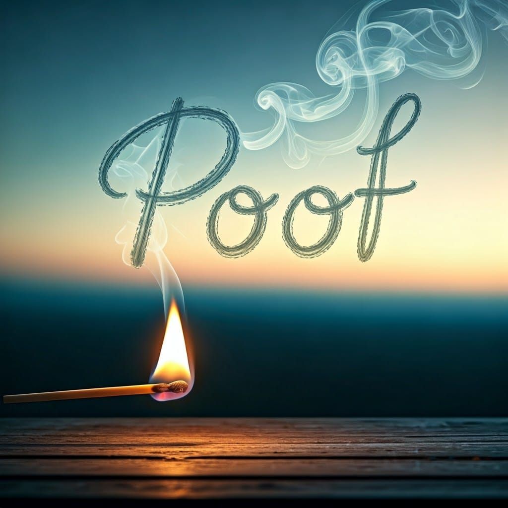 Matchstick Smoke Creates Word in Dreamy Illustration