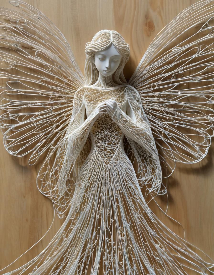 String Art Angel Sculpture: Ethereal Beauty