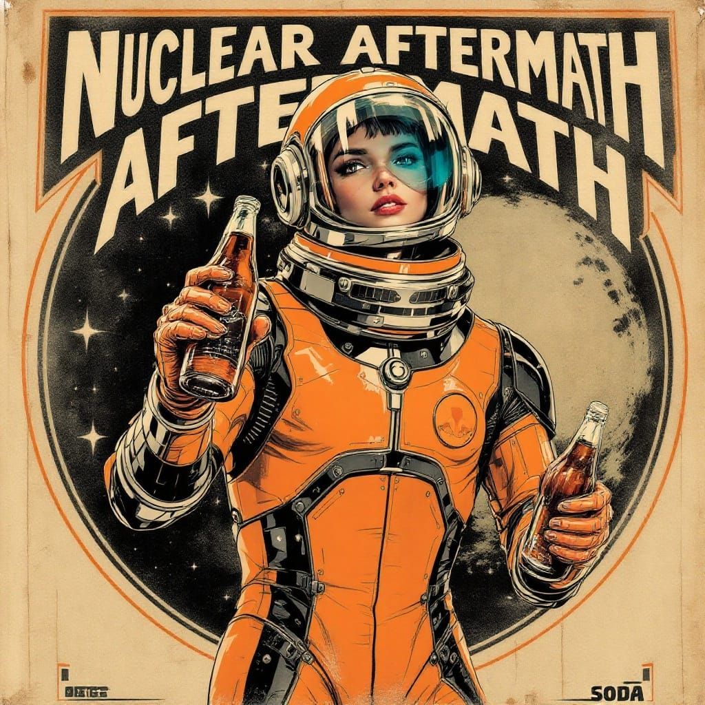 Retro-Futuristic Space Adventurer with Nuclear Aftermath Sod...