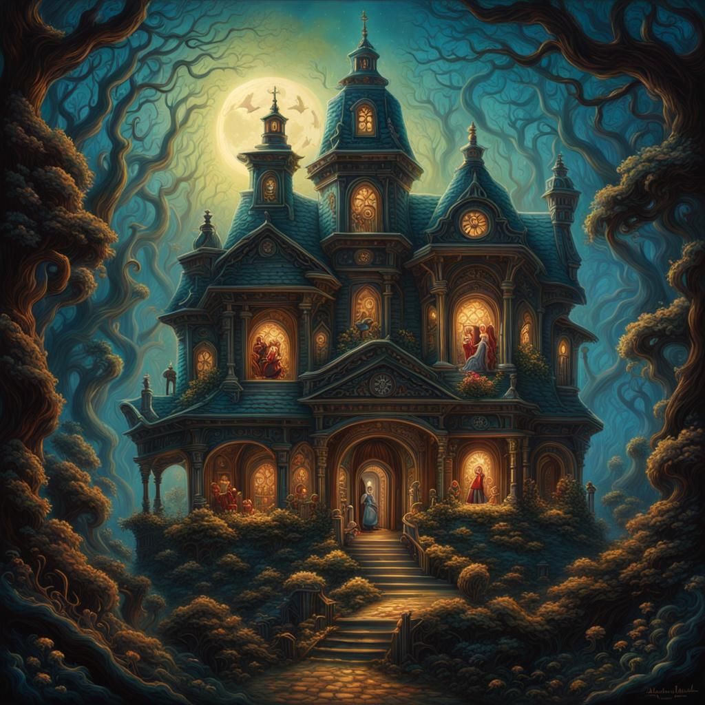 Scary Doll in Tim Burton Style with Volumetric Lighting