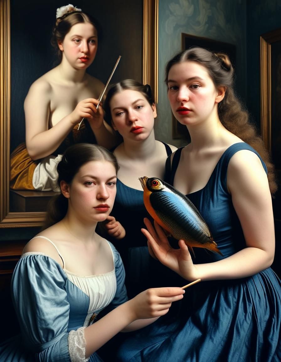 Surreal Exotic Portrait: Bizarre Creatures in Art-Filled Hou...