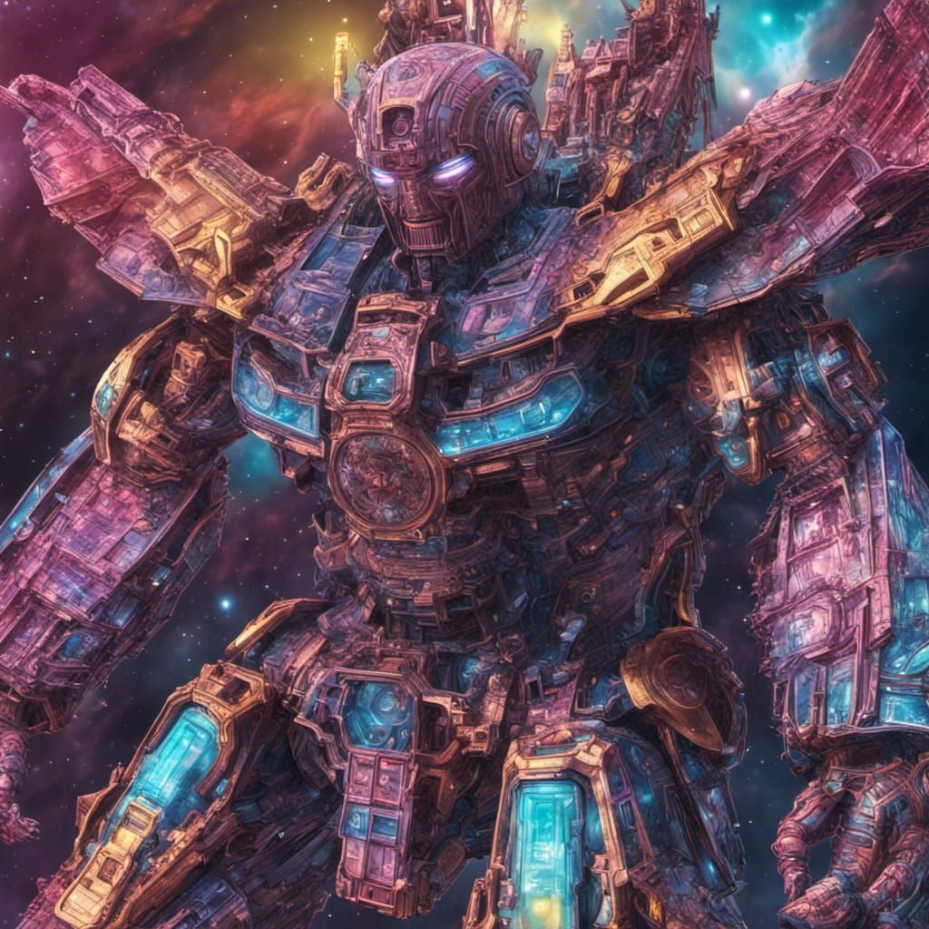 Galactus Robot in Exploding Cosmic Galaxy