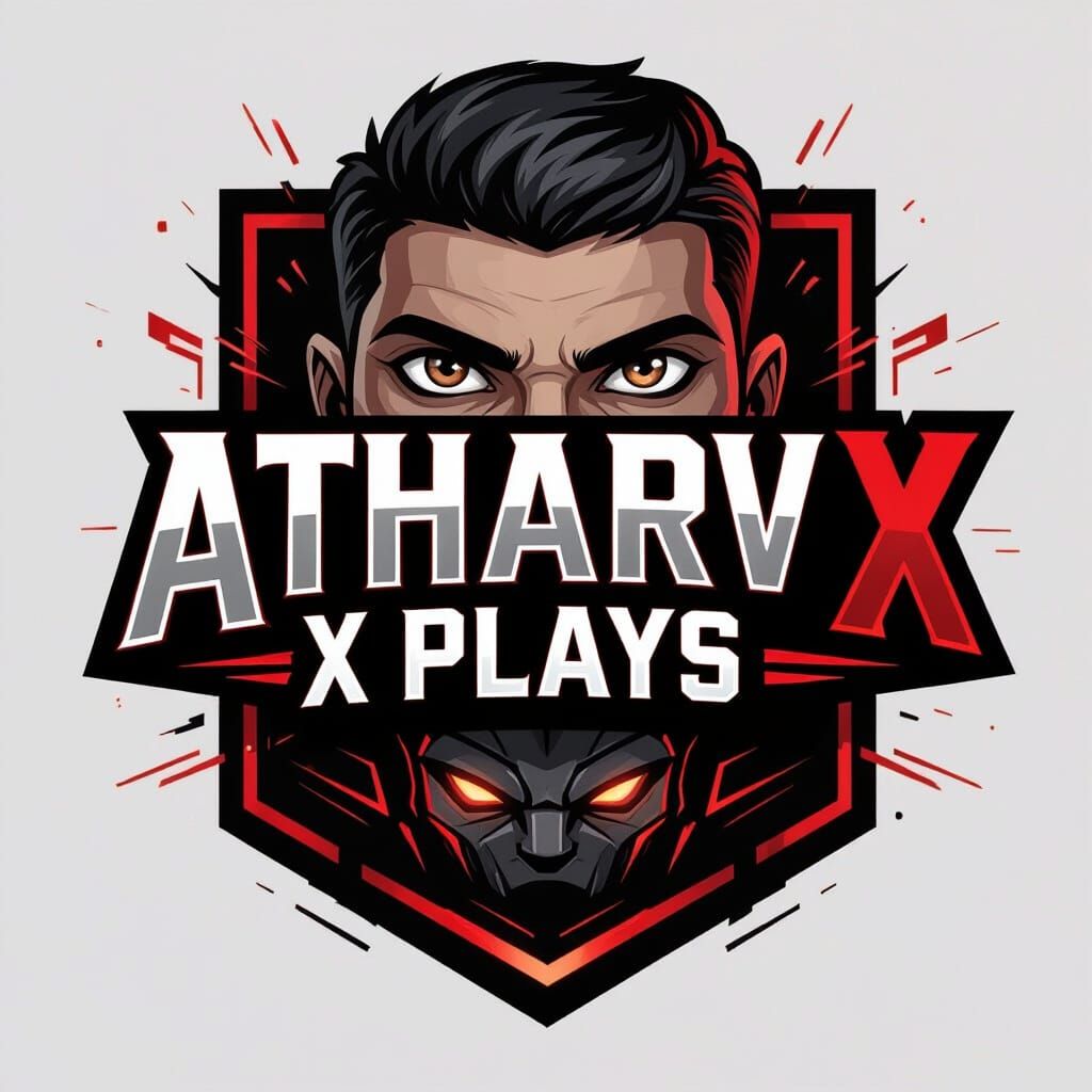 Gaming YouTube Banner Atharv X Plays Black Red