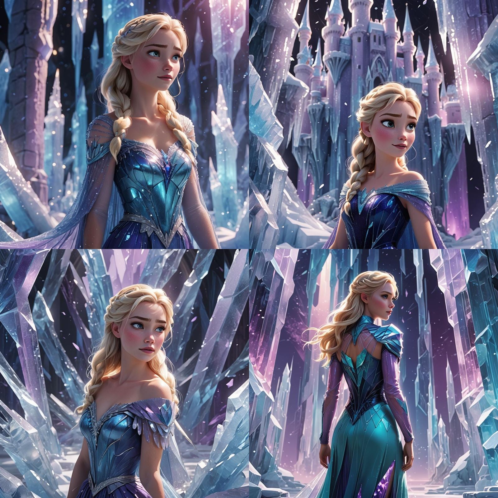 Elsa with Crystal Ice Wings in Ice Castle