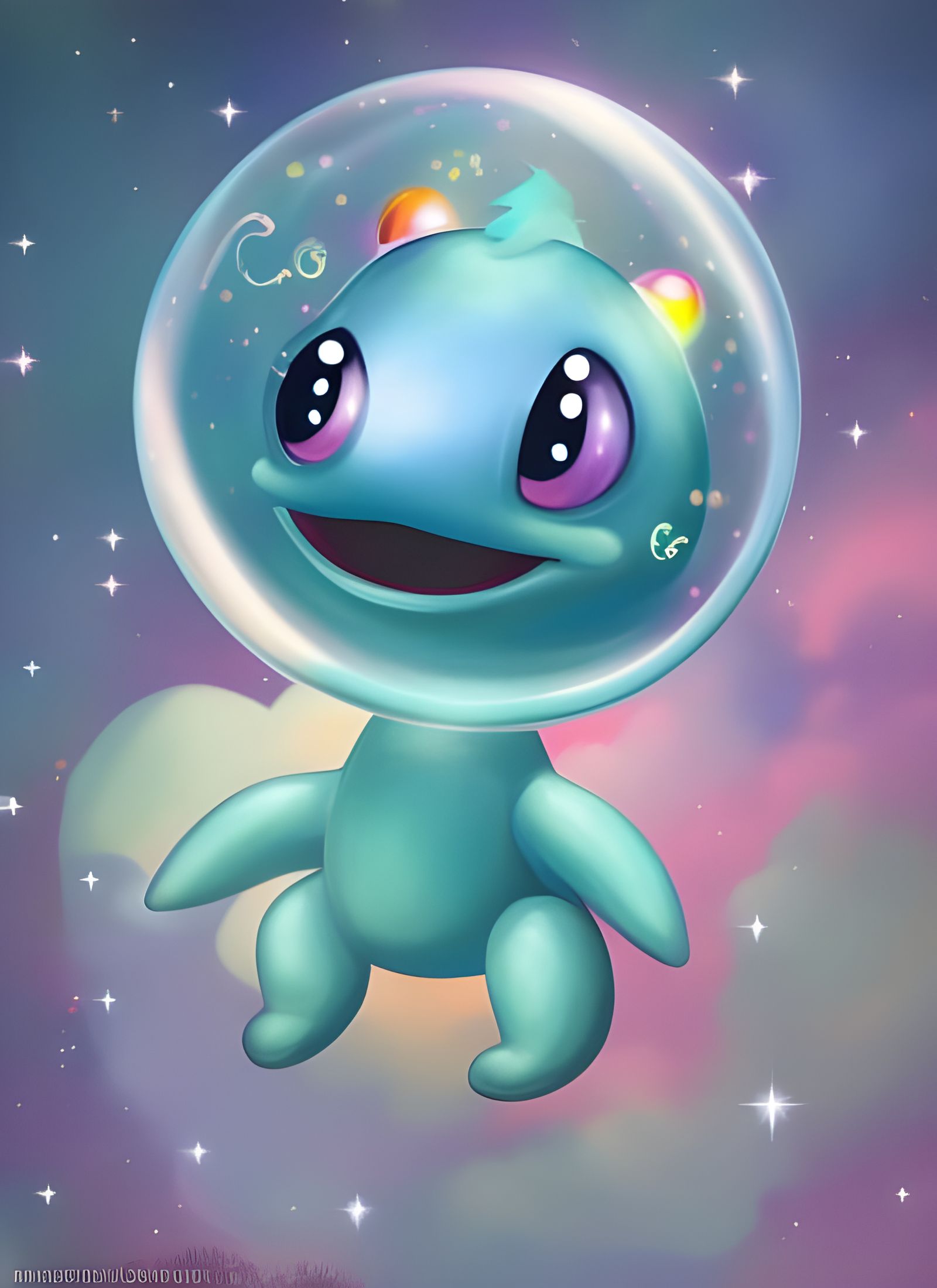 Cute Chibi Dragon Astronaut in Pixar Style