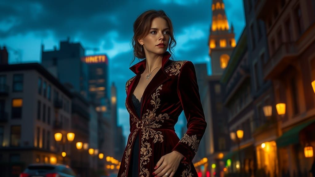 Lady Vampiress in Cityscape, Cinematic Unreal Engine Art