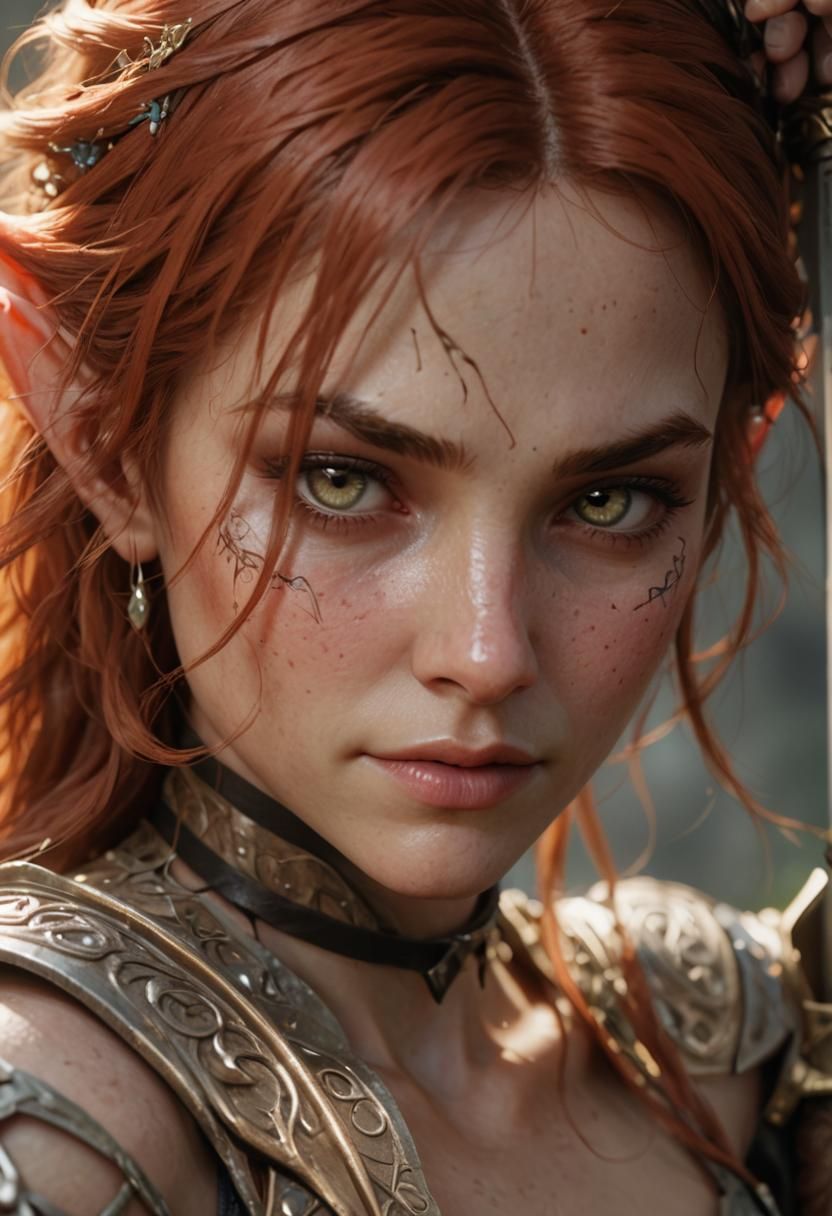 Detailed Portrait of a Beautiful Elf Woman