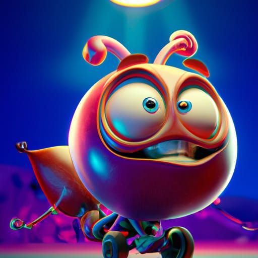 Pixar-Style 3D Render with Bright Colors