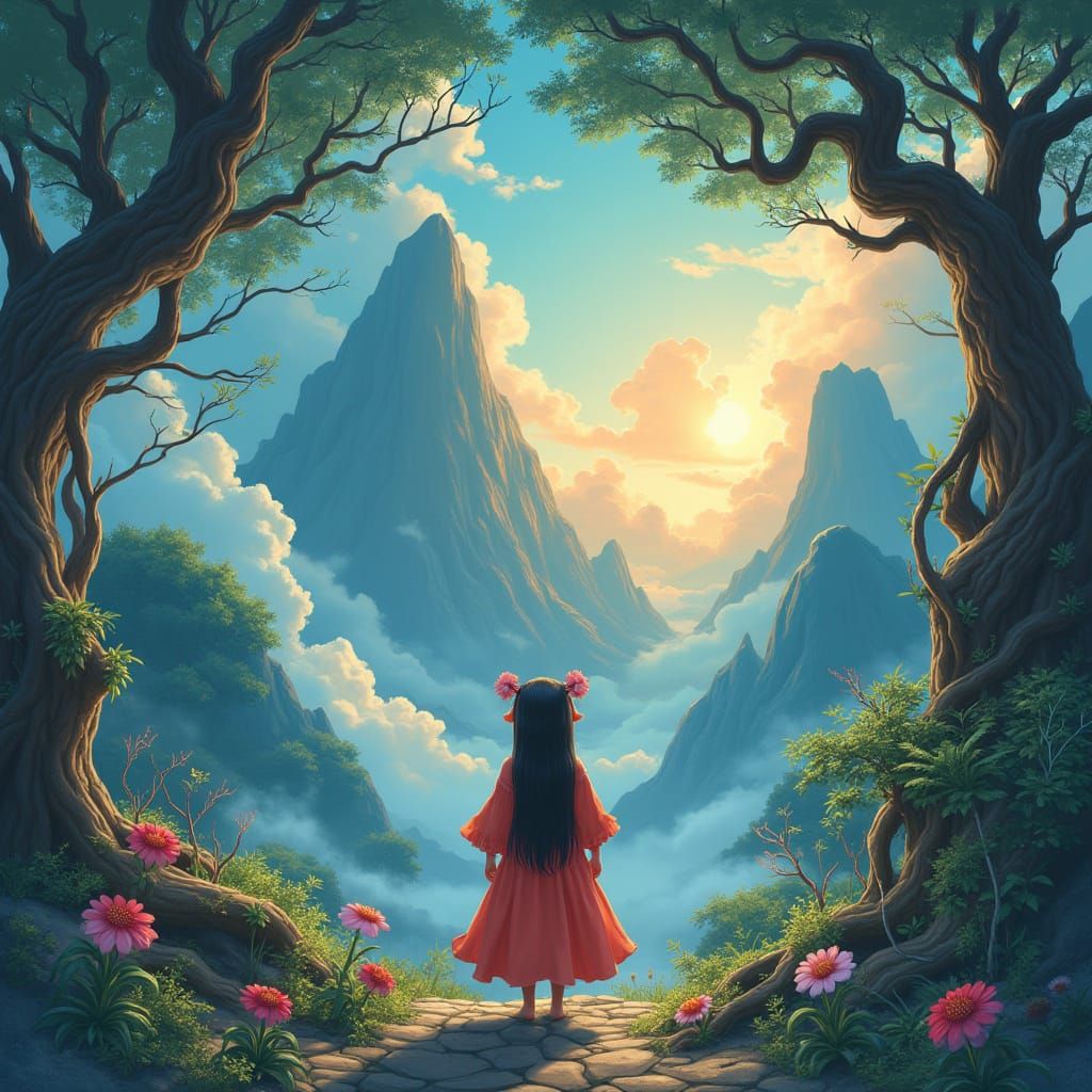 Whimsical Portrait in Studio Ghibli Style